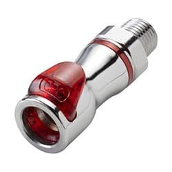 Female Thumb Latch - LQ4 Non-Spill Series to  1/4" Male NPT Thread, Straight, Chrome Plated Brass, Shut-Off