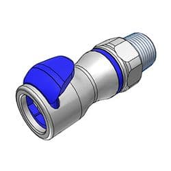 Female Thumb Latch - LQ4 Non-Spill Series to  3/8" Male NPT Thread, Straight, Chrome Plated Brass, Shut-Off