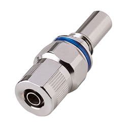 Male Thumb Latch - LQ4 Non-Spill Series to  9,5mm (3/8") Tube Connection PTF (Push to Fit), Straight, Chrome Plated Brass, Shut-Off