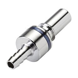 Male Thumb Latch - LQ4 Non-Spill Series to  3,2mm (1/8") Tube Connection, Straight, Chrome Plated Brass, Shut-Off