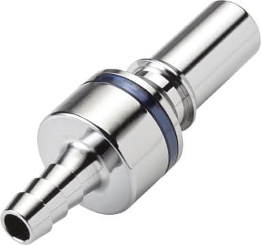Straight, Thumb Latch - LQ4 Non-Spill Series Male to Tube Fitment 3,2mm (1/8") ID, Chrome Plated Brass Blue, 1/4" Flow