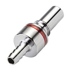 Male Thumb Latch - LQ4 Non-Spill Series to  3,2mm (1/8") Tube Connection, Straight, Chrome Plated Brass, Shut-Off