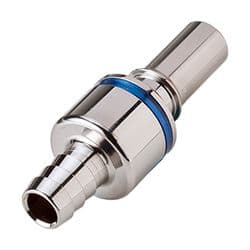 Male Thumb Latch - LQ4 Non-Spill Series to  9,5mm (3/8") Tube Connection, Straight, Chrome Plated Brass, Shut-Off