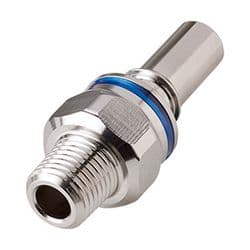 Male Thumb Latch - LQ4 Non-Spill Series to  1/4" Male NPT Thread, Straight, Chrome Plated Brass, Shut-Off