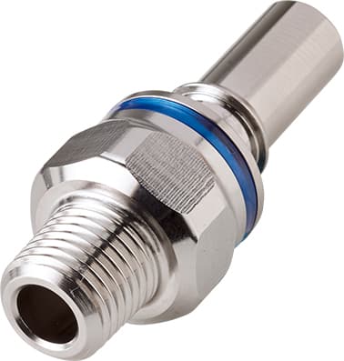 Straight, Thumb Latch - LQ4 Non-Spill Series Male to NPT 1/4", Chrome Plated Brass Blue, 1/4" Flow