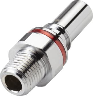 Straight, Thumb Latch - LQ4 Non-Spill Series Male to NPT 1/4", Chrome Plated Brass Red, 1/4" Flow