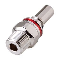 Male Thumb Latch - LQ4 Non-Spill Series to  3/8" Male NPT Thread, Straight, Chrome Plated Brass, Shut-Off