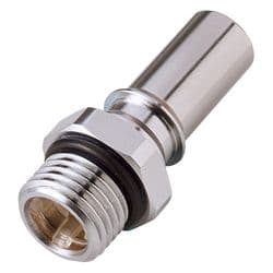 Male Thumb Latch - LQ4 Non-Spill Series to  3/8" Male SAE Thread, Straight, Chrome Plated Brass, Shut-Off