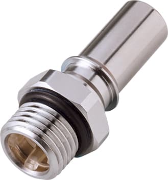 Straight, Thumb Latch - LQ4 Non-Spill Series Male to SAE 3/8", Chrome Plated Brass Red, 1/4" Flow