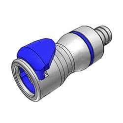 Female Thumb Latch - LQ6 Non-Spill Series to  12,7mm (1/2") Tube Connection, Straight, Chrome Plated Brass, Shut-Off