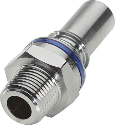 Straight, Thumb Latch - LQ6 Non-Spill Series Male to NPT 3/8", Chrome Plated Brass Blue, 3/8" Flow