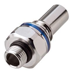 Male Thumb Latch - LQ6 Non-Spill Series to  3/8" Male SAE Thread, Straight, Chrome Plated Brass, Shut-Off