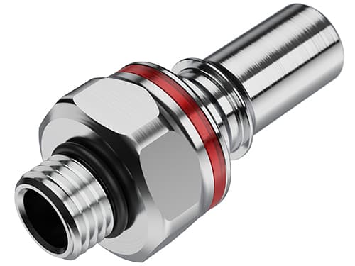 Straight, Thumb Latch - LQ6 Non-Spill Series Male to SAE 3/8", Chrome Plated Brass Red, 3/8" Flow