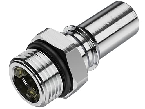 Straight, Thumb Latch - LQ6 Non-Spill Series Male to SAE 1/2", Chrome Plated Brass Red, 3/8" Flow