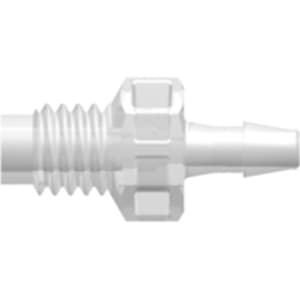 Straight, Metric Male M6 x 1 to 200 Series Barb 2,4mm (3/32") ID, PP (Polypropylene) - Animal Free Natural