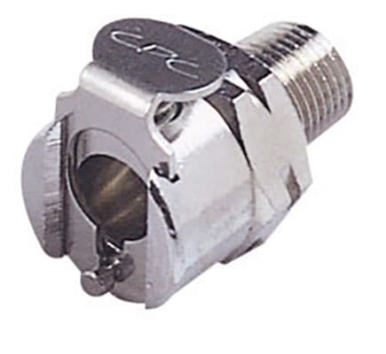 Straight, Thumb Latch - PMC/MC Series Female to NPT 1/8", Chrome Plated Brass, 1/8" Flow, Metal Latch