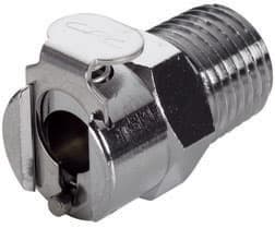 Straight, Thumb Latch - PMC/MC Series Female to NPT 1/4", Chrome Plated Brass, 1/8" Flow, Metal Latch