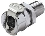 Panel Mount, Thumb Latch - PMC/MC Series Female to NPT 1/8", Chrome Plated Brass, 1/8" Flow, Metal Latch