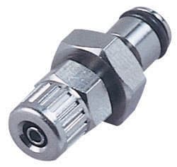 Straight, Thumb Latch - PMC/MC Series Male to PTF (Push to Fit) 4,0mm (5/32") OD, Chrome Plated Brass, 1/8" Flow