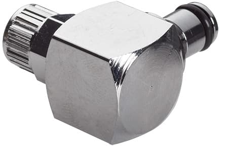 Elbow, Thumb Latch - PMC/MC Series Male to PTF (Push to Fit) 6,4mm (1/4") OD, Chrome Plated Brass, 1/8" Flow