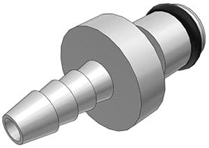 Straight, Thumb Latch - PMC/MC Series Male to Tube Fitment 3,2mm (1/8") ID, Chrome Plated Brass, 1/8" Flow