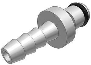 Straight, Thumb Latch - PMC/MC Series Male to Tube Fitment 4,8mm (3/16") ID, Chrome Plated Brass, 1/8" Flow