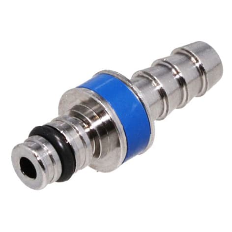 MC Männliche Schnellverschlusskupplung, offen, Barb für 1/4"(6,4mm) ID Schlauch, Messing verchromt, bns (Bulk, unsteril)