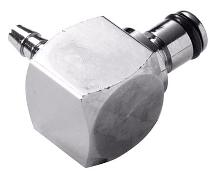 Elbow, Thumb Latch - PMC/MC Series Male to Tube Fitment 3,2mm (1/8") ID, Chrome Plated Brass, 1/8" Flow