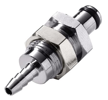 Panel Mount, Thumb Latch - PMC/MC Series Male to Tube Fitment 3,2mm (1/8") ID, Chrome Plated Brass, 1/8" Flow