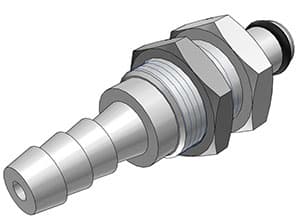 Panel Mount, Thumb Latch - PMC/MC Series Male to Tube Fitment 6,4mm (1/4") ID, Chrome Plated Brass, 1/8" Flow