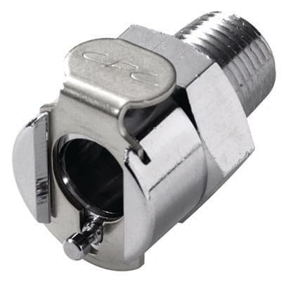 Straight, Thumb Latch - PMC/MC Series Female to NPT 1/8", Chrome Plated Brass, 1/8" Flow, Metal Latch