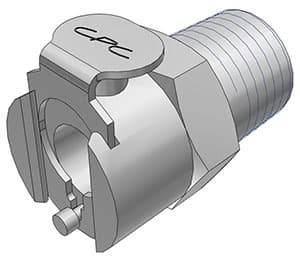 Straight, Thumb Latch - PMC/MC Series Female to NPT 1/4", Chrome Plated Brass, 1/8" Flow, Metal Latch