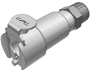 Straight, Thumb Latch - PMC/MC Series Female to PTF (Push to Fit) 6,4mm (1/4") OD, Chrome Plated Brass, 1/8" Flow, Metal Latch