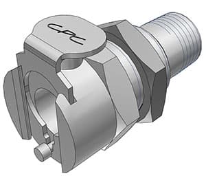 Panel Mount, Thumb Latch - PMC/MC Series Female to NPT 1/8", Chrome Plated Brass, 1/8" Flow, Metal Latch