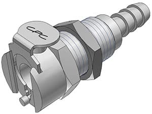 Panel Mount, Thumb Latch - PMC/MC Series Female to Tube Fitment 6,4mm (1/4") ID, Chrome Plated Brass, 1/8" Flow, Metal Latch