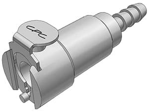Straight, Thumb Latch - PMC/MC Series Female to Tube Fitment 4,8mm (3/16") ID, Chrome Plated Brass, 1/8" Flow, Metal Latch