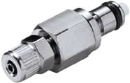 Straight, Thumb Latch - PMC/MC Series Male to PTF (Push to Fit) 4,0mm (5/32") OD, Chrome Plated Brass, 1/8" Flow