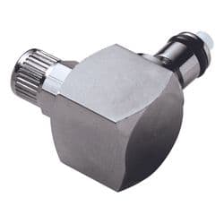 Male Thumb Latch - PMC/MC Series to  4,0mm (5/32") Tube Connection PTF (Push to Fit), Elbow, Chrome Plated Brass, Shut-Off