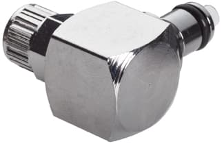 Elbow, Thumb Latch - PMC/MC Series Male to PTF (Push to Fit) 6,4mm (1/4") OD, Chrome Plated Brass, 1/8" Flow