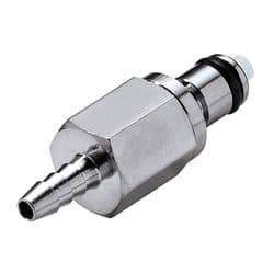 Male Thumb Latch - PMC/MC Series to  3,2mm (1/8") Tube Connection, Straight, Chrome Plated Brass, Shut-Off