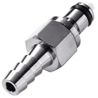 Straight, Thumb Latch - PMC/MC Series Male to Tube Fitment 6,4mm (1/4") ID, Chrome Plated Brass, 1/8" Flow