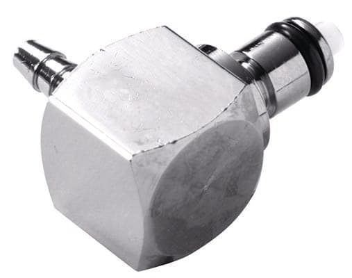 Elbow, Thumb Latch - PMC/MC Series Male to Tube Fitment 3,2mm (1/8") ID, Chrome Plated Brass, 1/8" Flow