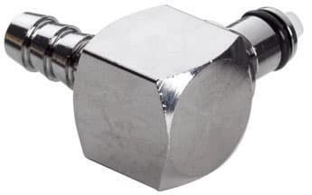 Elbow, Thumb Latch - PMC/MC Series Male to Tube Fitment 6,4mm (1/4") ID, Chrome Plated Brass, 1/8" Flow