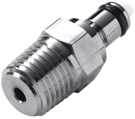 Straight, Thumb Latch - PMC/MC Series Male to NPT 1/4", Chrome Plated Brass, 1/8" Flow