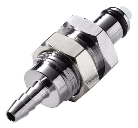 Panel Mount, Thumb Latch - PMC/MC Series Male to Tube Fitment 3,2mm (1/8") ID, Chrome Plated Brass, 1/8" Flow