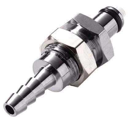 Panel Mount, Thumb Latch - PMC/MC Series Male to Tube Fitment 4,8mm (3/16") ID, Chrome Plated Brass, 1/8" Flow