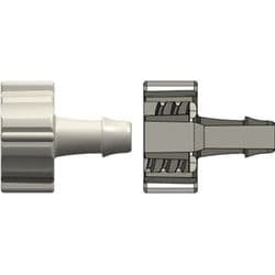 Male Large Bore to Tube Connection 4,8 mm (3/16") IDABS (Acrylonitrile butadiene styrene), White, Straight