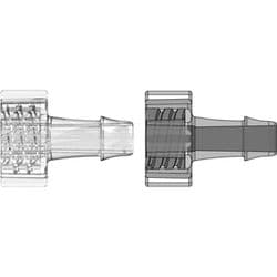 Male Large Bore to Tube Connection 6,4 mm (1/4") IDPC (Polycarbonate), Clear, Straight