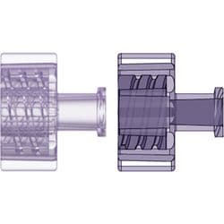 Male Large Bore to Female Luer, PC (Polycarbonate) - Radiostable, Clear, Straight