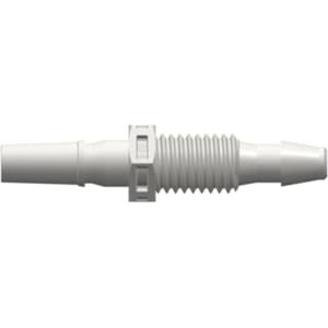 Panel Mount, Luer Male - Rotating Adaptor to 200 Series Barb 3,2mm (1/8") ID, PA (Polyamide) White, Can be used with separate rotating lock ring (FSLLR)
